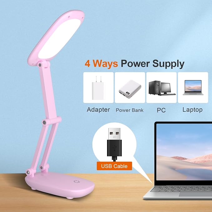 Akejrym LED Desk Lamp for Office Home & Battery Operated Lamp Rechargeable Lamp - Image 4