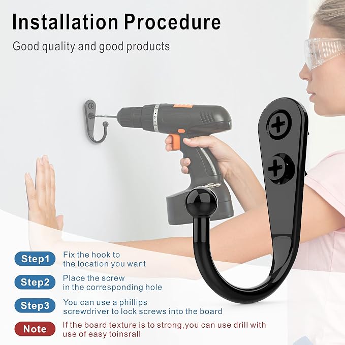 15 Pcs Black Wall Mounted Coat Hooks, Hanger Hook - Image 6