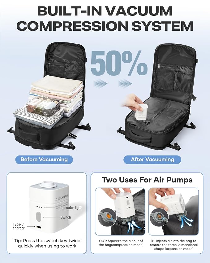 coofay Vacuum Backpack Travel - Image 3