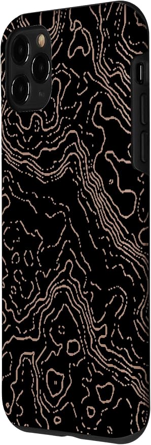 Topography Black & Brown Abstract Pattern Topographic Map Case - Image 2