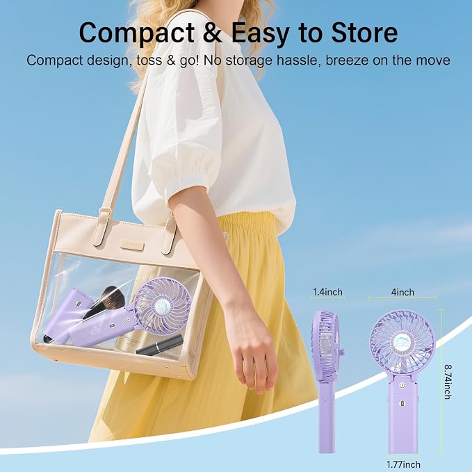 HandFan 10400mAh Personal Handheld Fan, 40Hrs Long-Lasted Hand Fan Rechargeable - Image 7