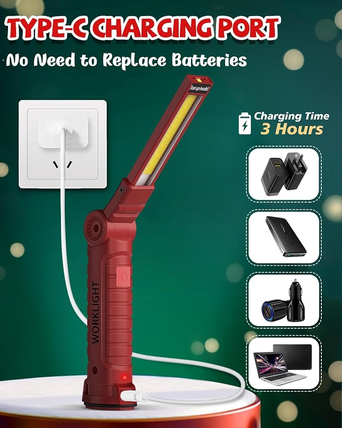 Coquimbo Tool Gifts for Men Dad, Rechargeable Flashlight LED Work Lights Grill - Image 8