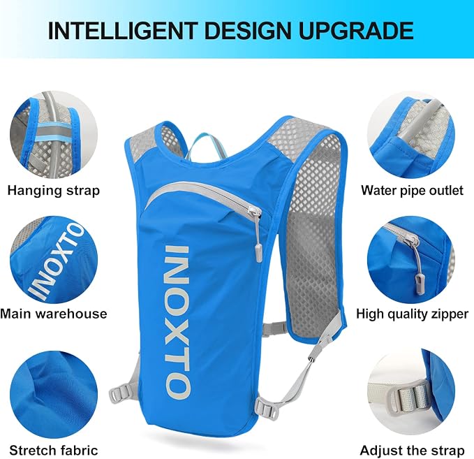 INOXTO Running Hydration Vest Backpack, Lightweight Insulated Pack - Image 4