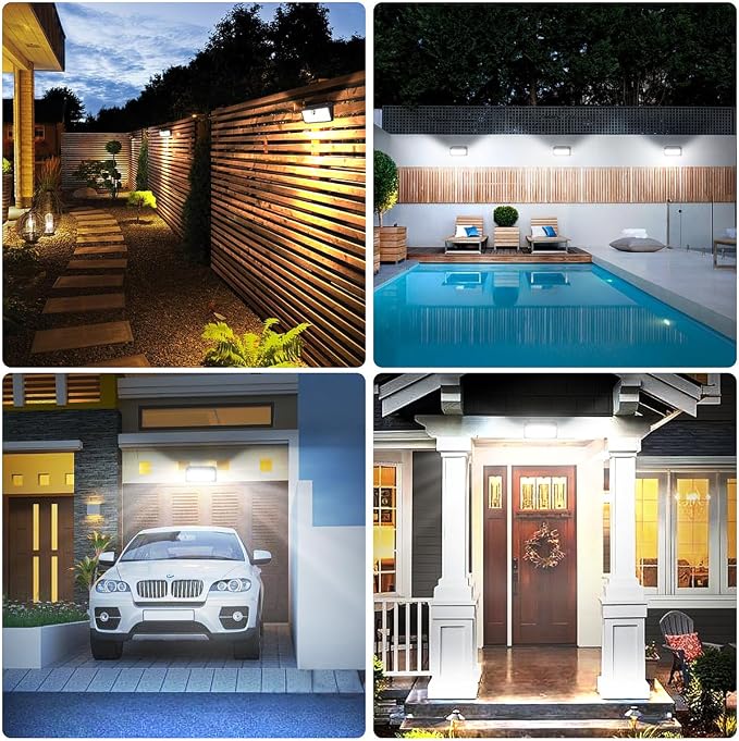 Upgraded Solar Lights Outdoor, 4 Pack 418 LED Motion Sensor Outdoor Lights - Image 6