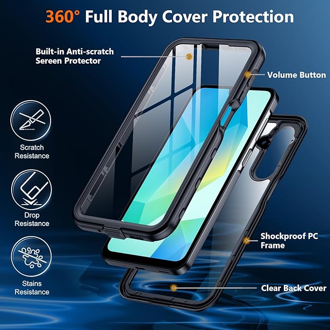 SPIDERCASE for Samsung Galaxy A16 5G Case Waterproof, Built-in Screen & Camera - Image 5