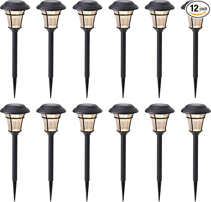 MAGGIFT 12 Pack Solar Pathway Lights Outdoor Solar Garden Lights by MAGGIFT