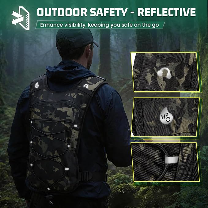 RAINSMORE Hydration Vest with 2L Water Bladder Lightweight Reflective Chest Pack - Image 7