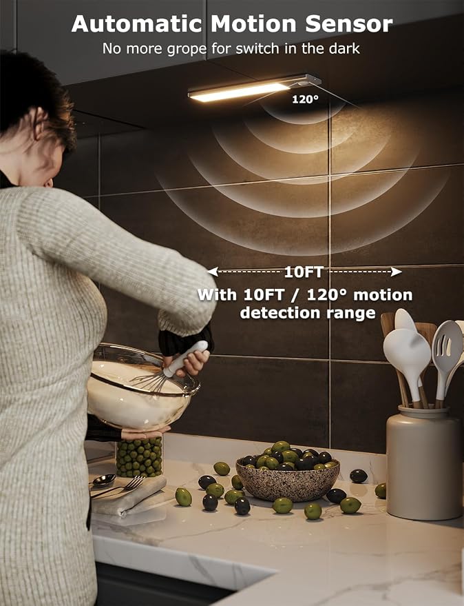 8" Ultra-Thin Under Cabinet Lighting Wireless, Aluminum Alloy Under Counter - Image 8