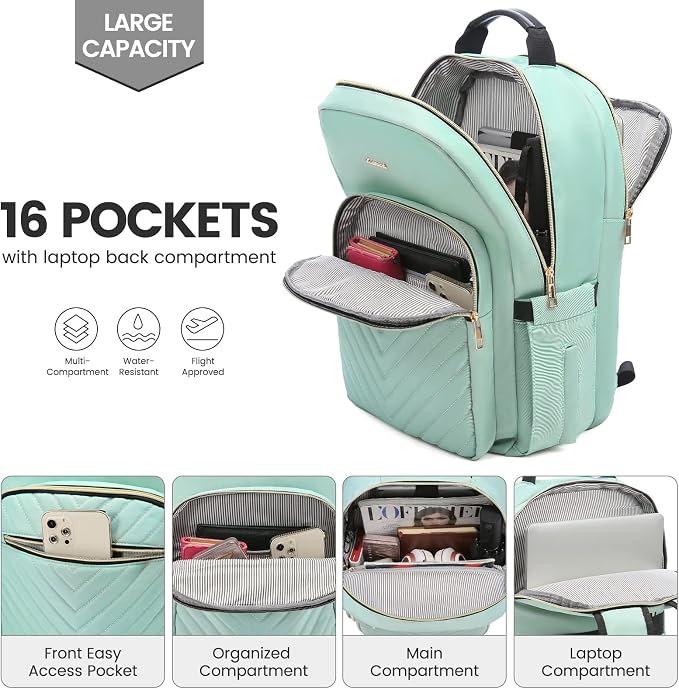 LOVEVOOK Laptop Backpack for Women 15.6 inch, Cute Womens Travel Backpack Purse - Image 2