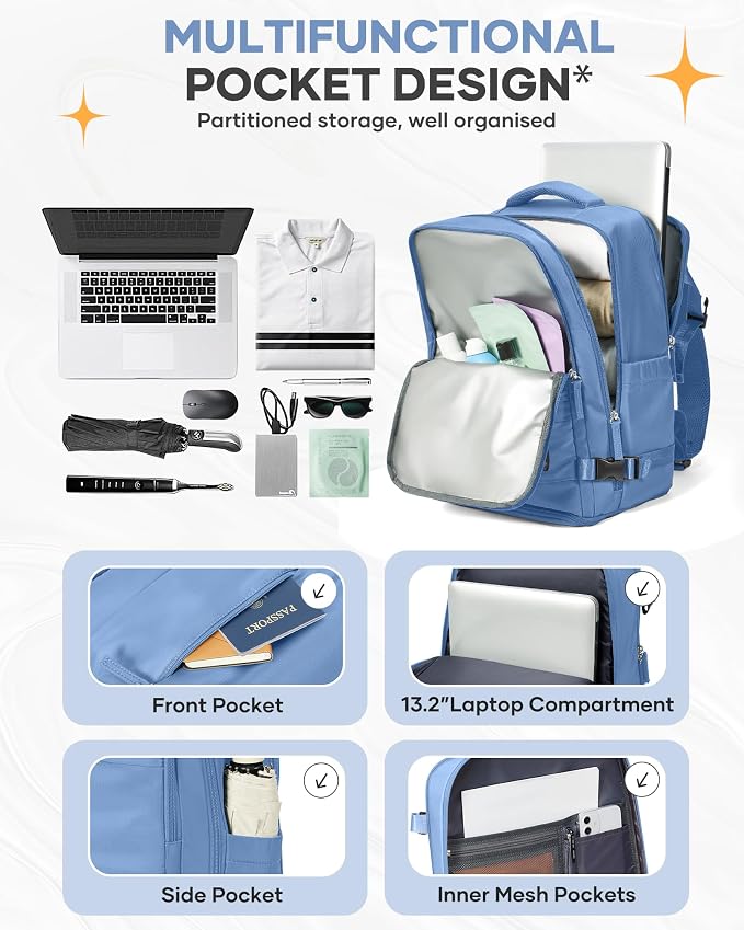 coofay Travel Backpack Carry on Flight Approved Mochila De Viaje Personal Item - Image 4