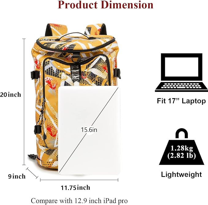 Gym Duffle Bag Waterproof black Laptop Backpack Suitable - Image 6