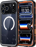 Red2Fire for iPhone 17 Pro Case Waterproof, Phone Case 6.3" Orange/Clear by Red2Fire