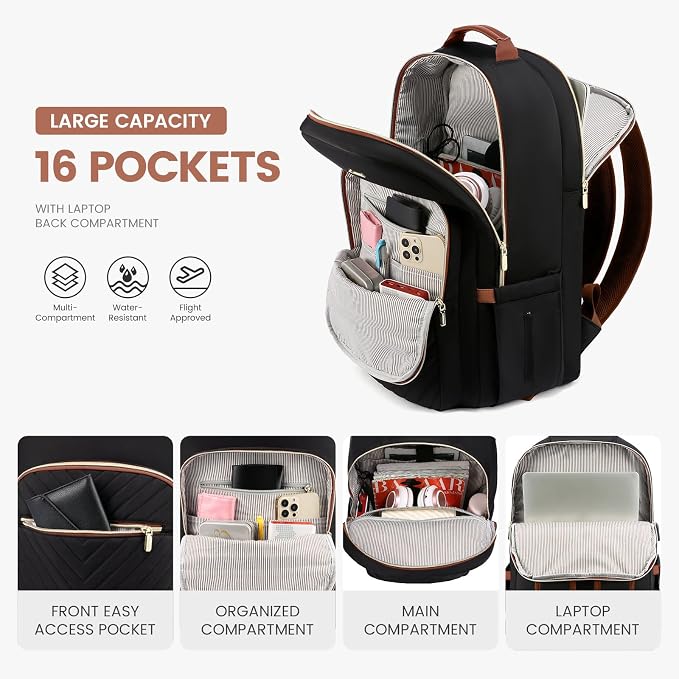 LOVEVOOK Laptop Backpack for Women 15.6 inch, Cute Womens Travel Backpack Purse - Image 2