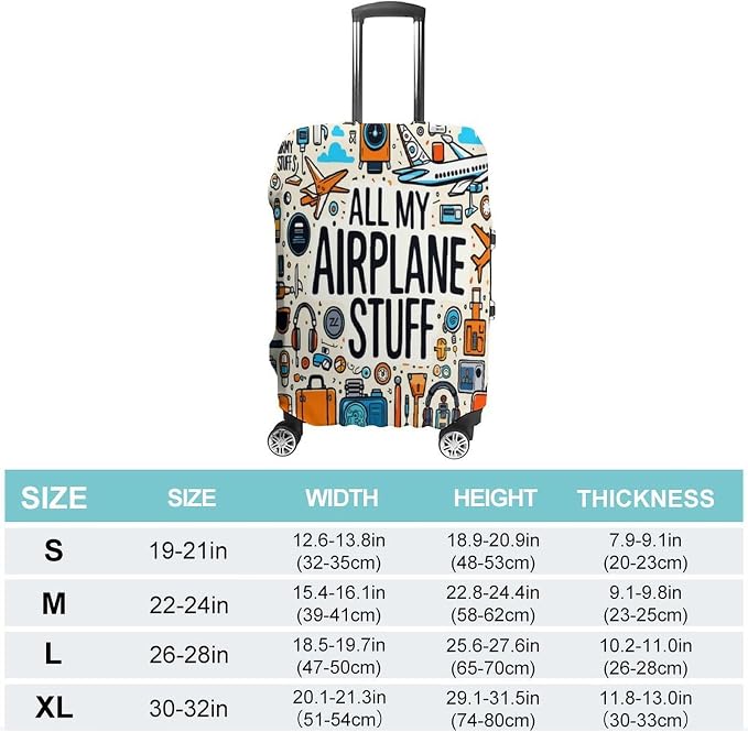 Airplane Travel Accessories Collection Stretch Luggage Cover, Washable Suitcase - Image 2