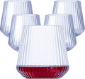 Lueumxc 40 Pack Plastic Ribbed Wine Glasses, 14Oz Origami Disposable Wine by Lueumxc