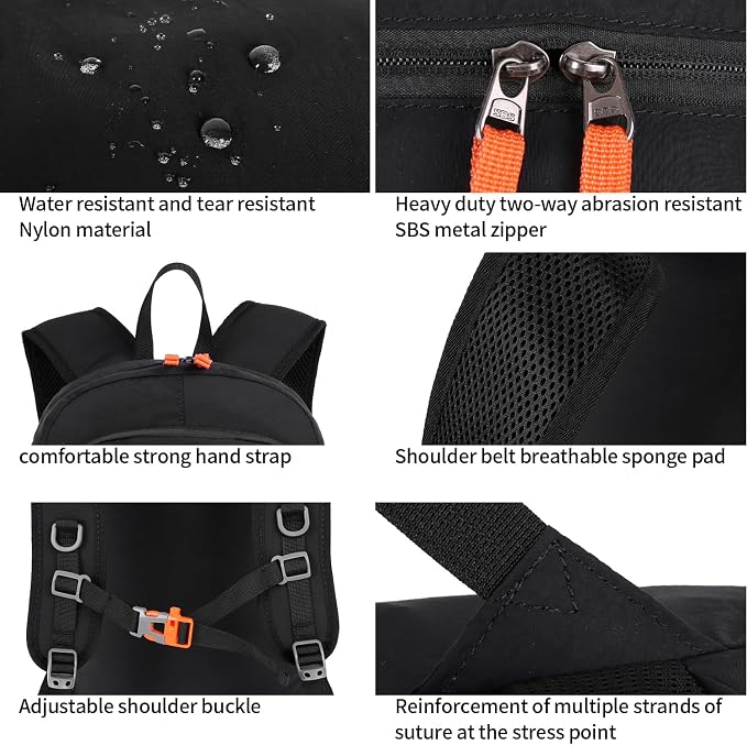 FENGDONG 35L Lightweight Foldable Waterproof Packable Travel Small Hiking - Image 4