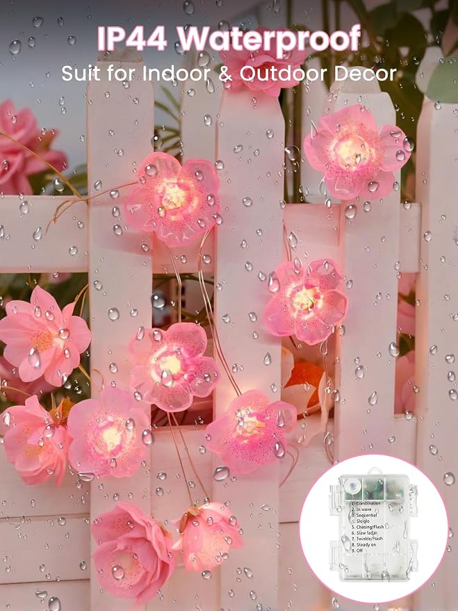 Cherry Blossom Flower String Lights - Image 3