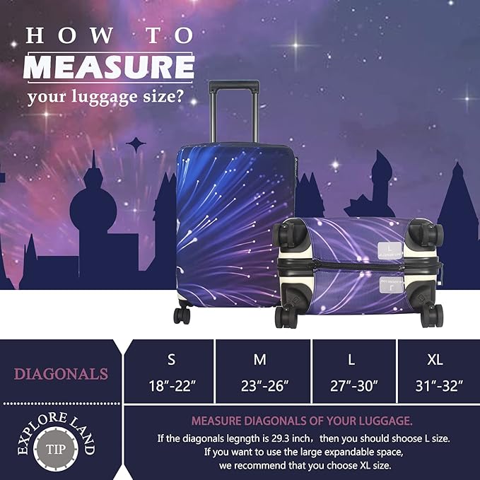 Explore Land Travel Luggage Cover Suitcase Protector Fits 18-22 Inch Case - Image 5