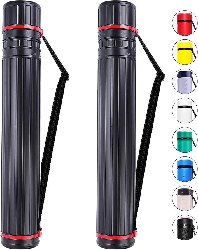 CALPALMY 2-Pack XX-Large Extendable Poster Tubes Expand from 30.5” to 50” by CalPalmy