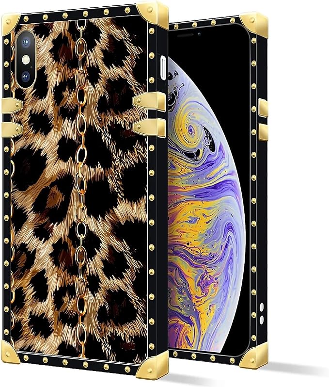 Compatible with iPhone Xs Max Case, Seamless Gold Chain Leopard Luxury Golden - Image 2