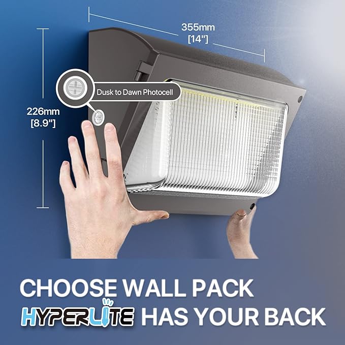 HYPERLITE LED Wall Pack Light 120W 15, 600LM Commercial and Industrial Outdoor - Image 2