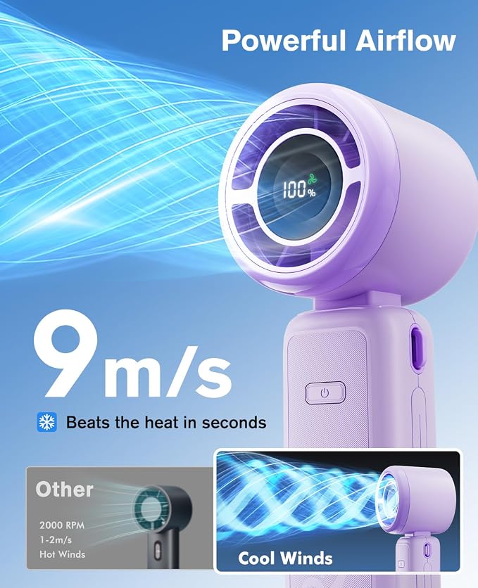 WHATOOK Portable Personal Handheld Fan: High Speed Cooling Fan, 12 Hours - Image 4