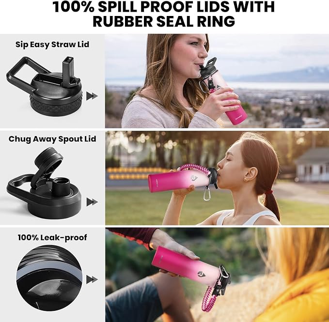 RAYMYLO Insulated Water Bottle 24oz, Triple Wall Vacuum Stainless Steel - Image 3