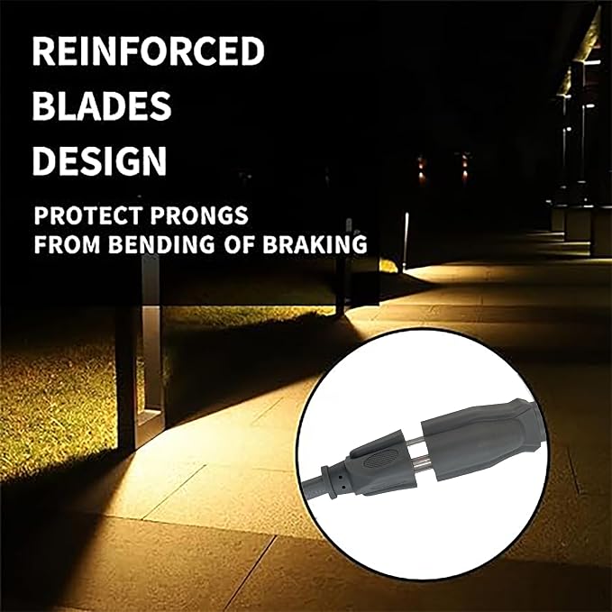 Indoor Outdoor Extension Cord Weatherproof, UL Certified, 16 Gauge 6FT Grey 3 - Image 4
