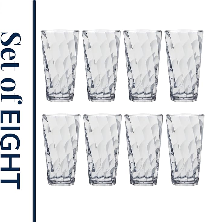 US Acrylic Optix Plastic Reusable Drinking Glasses 20oz Water Cups in Clear | - Image 8
