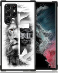 for Samsung Galaxy S22 Ultra Case, Lion Cross Jesus Christ Dove Pattern Graphic by FKBRCL4U