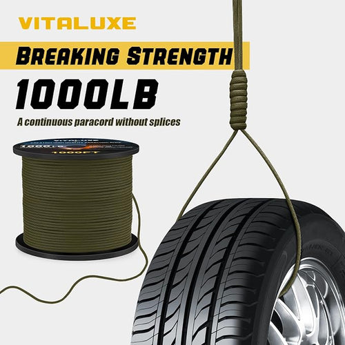 1000lb Paracord Rope, 4mm 12 Triple Strands Paracord, Heavy Duty Tactical - Image 2