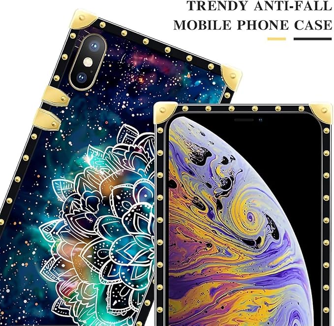 Compatible with iPhone Xs Max Case, Starry Sky Colourful Mandala Luxury Golden - Image 4