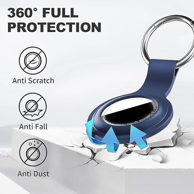 Linsaner Holder for AirTag 2nd Gen & 1st Gen, Silicone Case Keychain Key Ring - Image 3