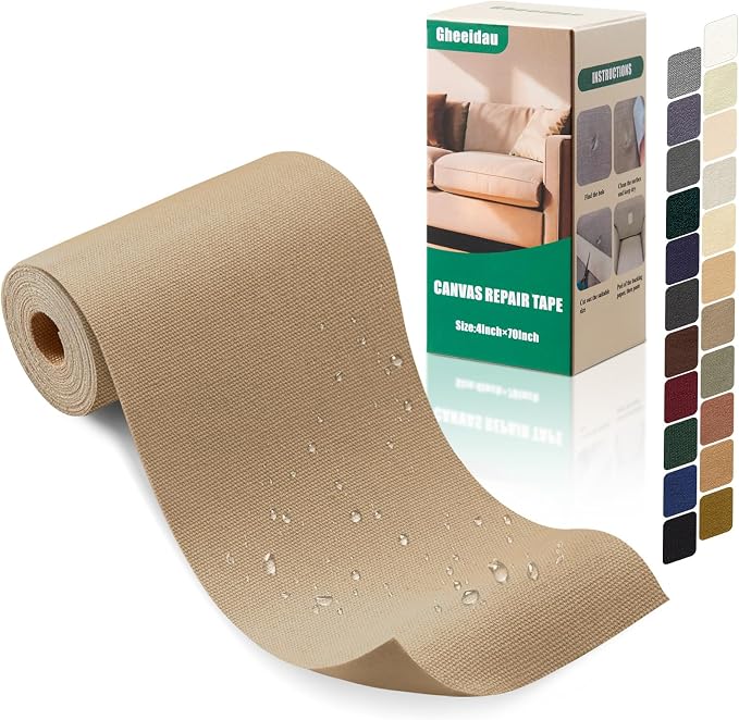 Gheeidau Canvas Repair Tape 4×70 Inch Waterproof Self-Adhesive Fabric Repair by Givethingsanewlife