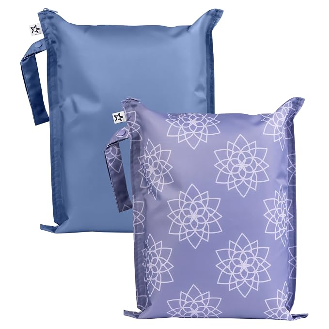 Tiny Twinkle Mess Proof Wet Bags | 2-Pack Reusable Waterproof Wet Bags by TinyTwinkle