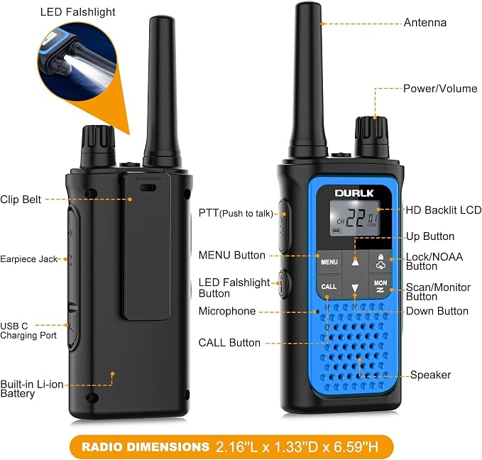 Walkie Talkies for Adults Long Range 2 Pack, Rechargeable Walkie Talkies 22 FRS - Image 7