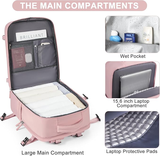 Large Travel Backpack for Women Airline Approved Carry on Backpack for - Image 5