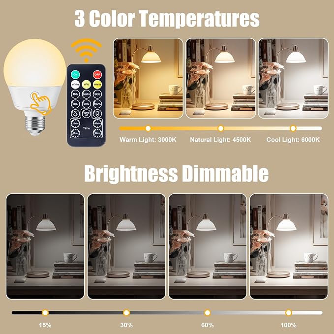Rechargeable Light Bulb with Remote and Timer - Image 2