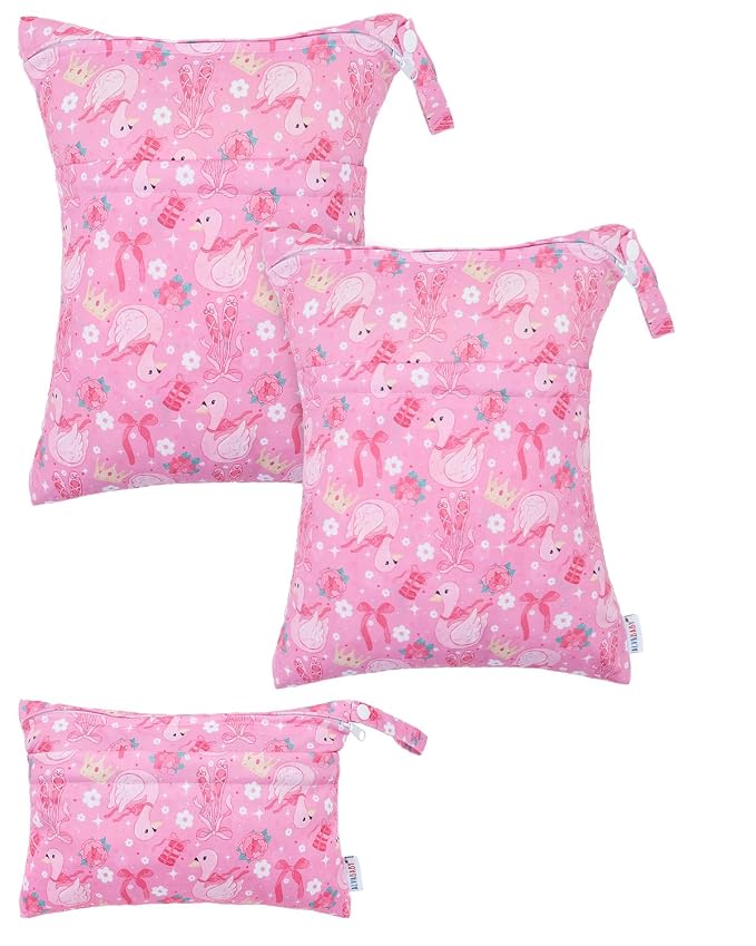 ALVABABY 3 pcs Cloth Diaper Wet Dry Bags Waterproof Reusable - Image 8