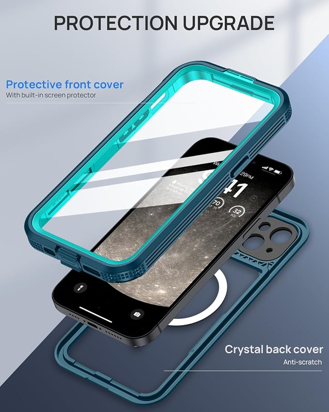 Lanhiem Magnetic for iPhone 15 Plus Case, IP68 Waterproof Dustproof Case - Image 6