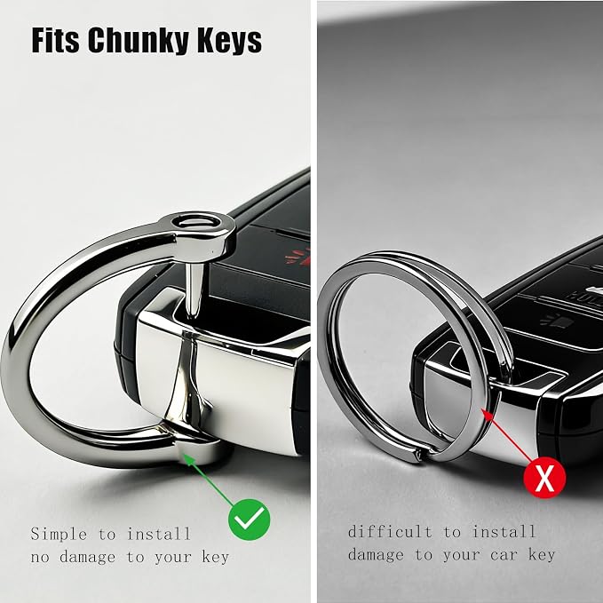 Keychain with Carabiner Clip, 4 Heavy Duty Key Rings and D Ring - Image 7