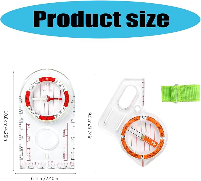 Multifunction Compasses Ruler Map Reading Backpacking Camping Orienteering - Image 6