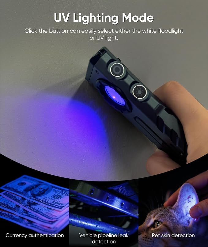 HOTLIGH ZF8313 Rechargeable Flashlight, Magnetic EDC Flashlight Rechargeable - Image 6