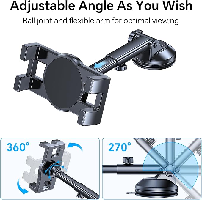 Tablet Holder for Car ipad Holder for Car【Windshield+Dash】Suction Cup ipad - Image 5