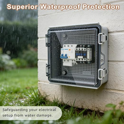 Nineleaf IP67 Waterproof Electrical Junction Box, 5.9"x5.9"x3.5" ABS Plastic - Image 4