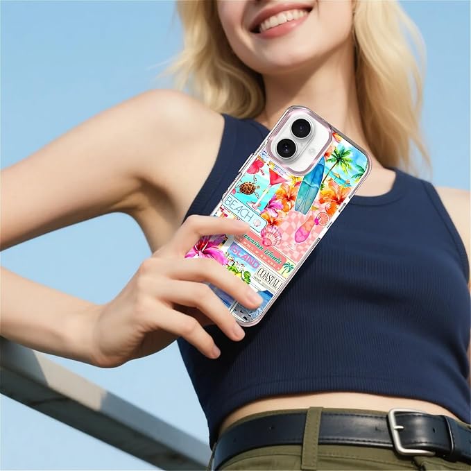 Case for iPhone 16 Plus, Coastal Beach Cover Coquette Collage Phone Case - Image 6
