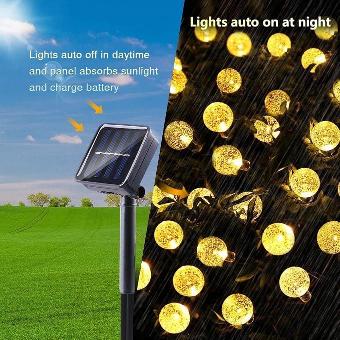 Toodour Solar String Lights Outdoor Waterproof, 36ft 60 LED Globe String Light - Image 3