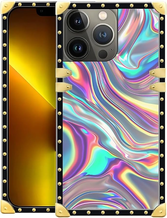 Compatible with iPhone 13 Pro Max Case, Holographic Abstract Iridescent by Unknown