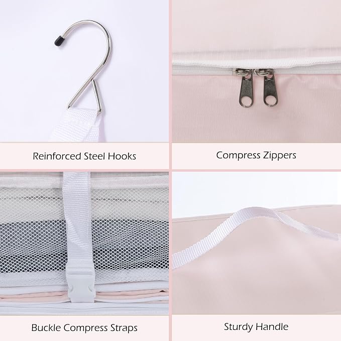 Surblue Hanging Shelves Travel Storage Bag Compression Packing Cube - Image 6
