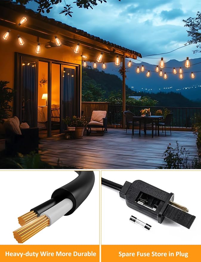 GHUSTAR 200FT LED Outdoor String Llights – Patio Lights Outdoor Waterproof - Image 5